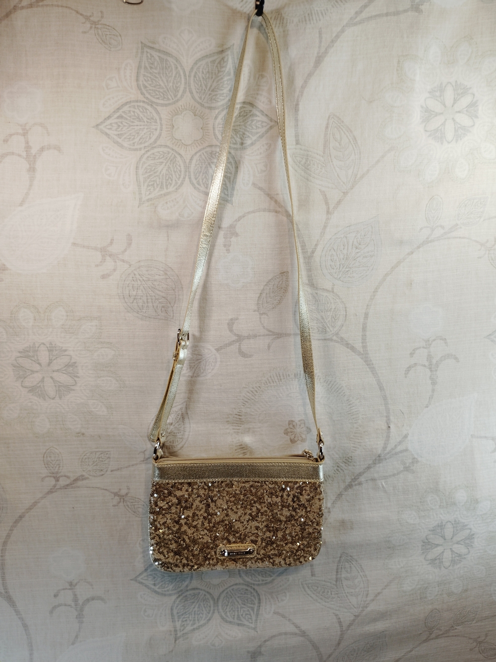 Nine West Gold Sequin Crossbody Bag